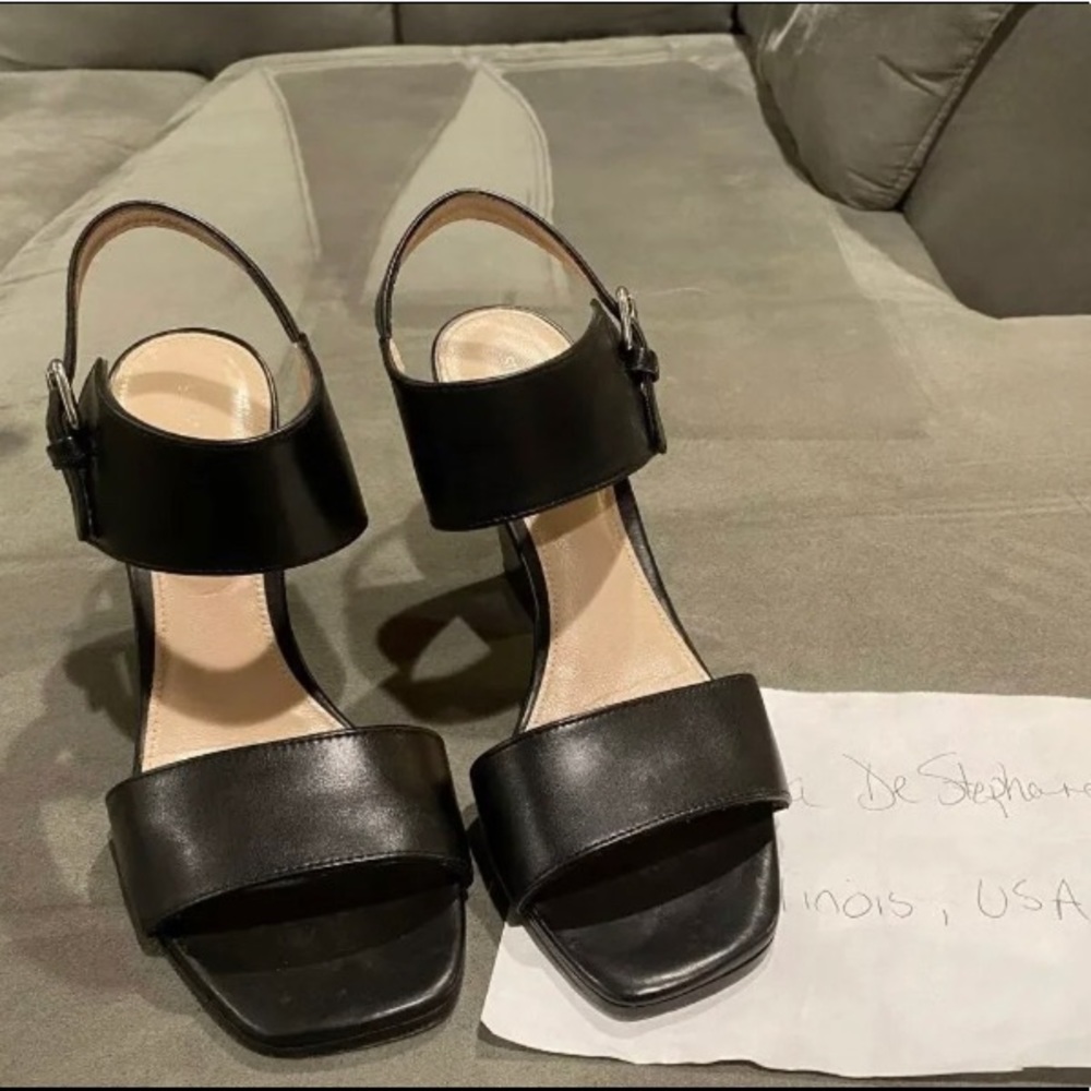 Partisan Black Leather Sandal Size 7.5 - 8